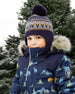 Lined Peruvian Knit Hat With Pompom Taupe And Navy - H10Z46_000