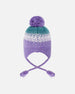 Lined Peruvian Knit Hat With Pompom Lilac And Green - H10Z69_000