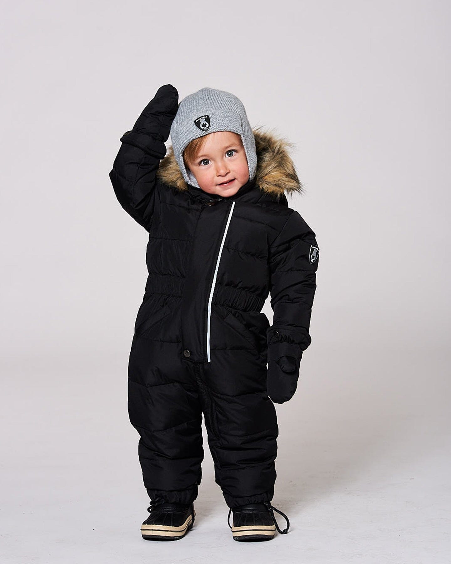 Lined Baby Knit Hat With Ears And Strings Heather Gray - H10ZA07_194