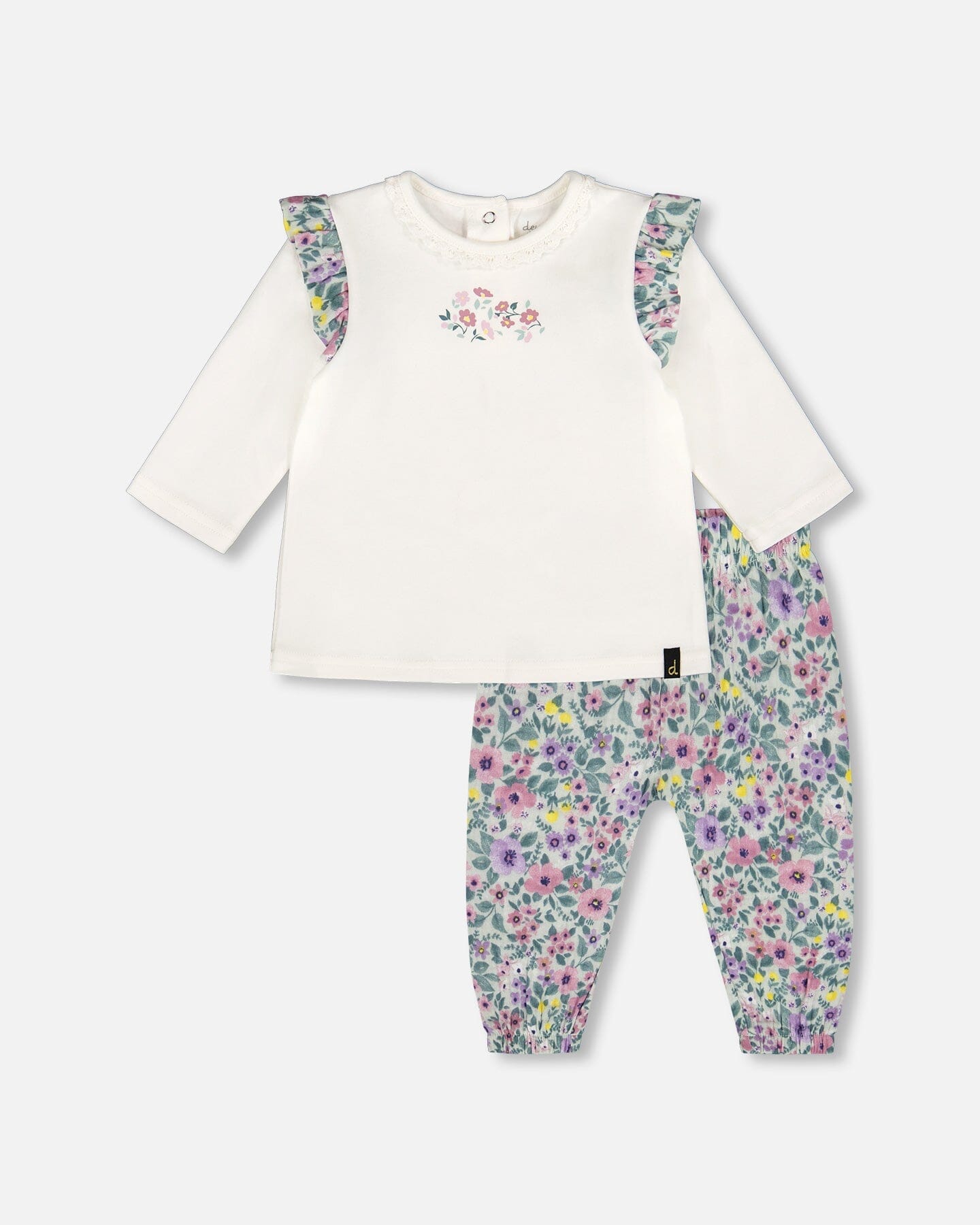 Organic Cotton Off-White Top And Muslin Pants Set - H20A11_101