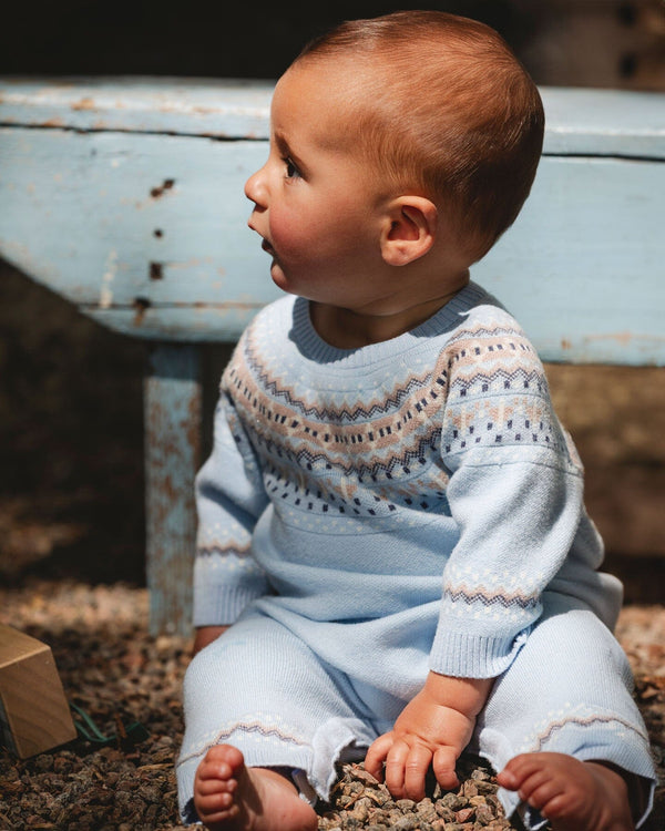 Knitted Jacquard Romper Light Blue - H20DT44_971