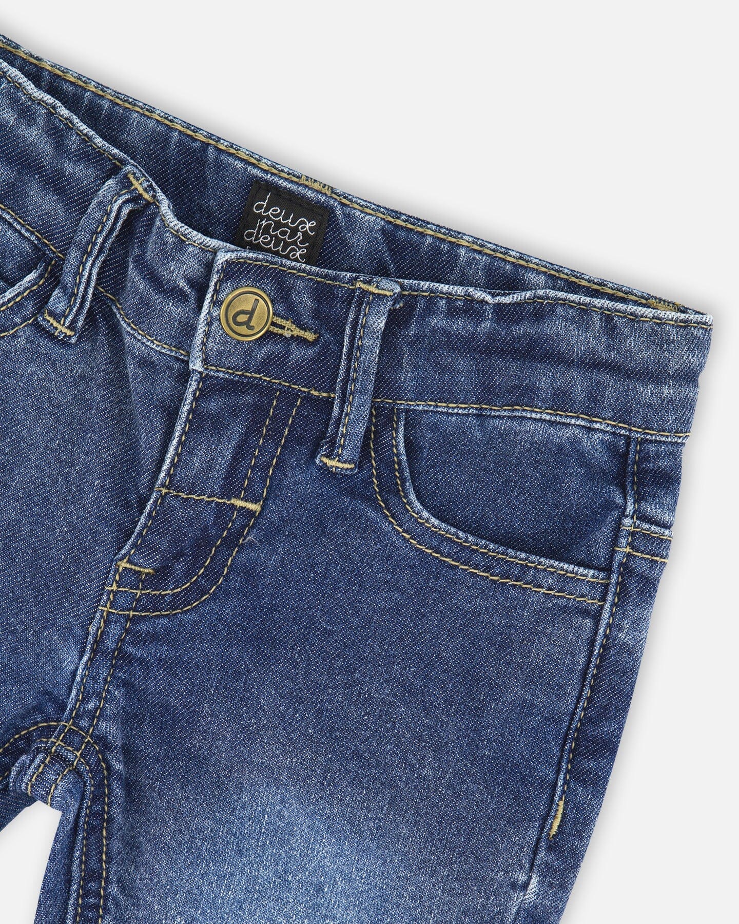 Jeans Blue Denim With Embroideries - H20E20_123