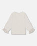 Jersey Top Off-White With Embroidered Floral Sleeves - H20F70_101