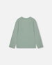 Organic Cotton Jersey Top Jade Green With Owl - H20F71_325