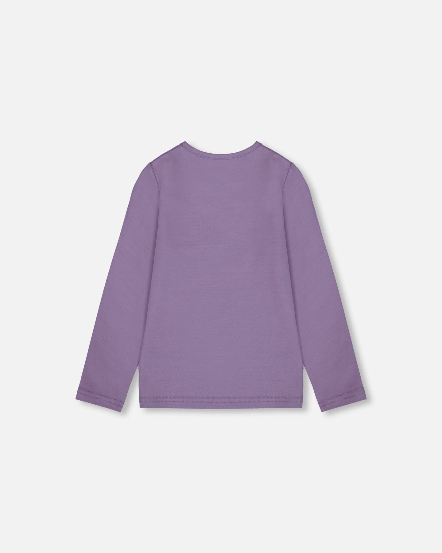 Organic Cotton Jersey Top Purple Gray With Owl - H20F71_547