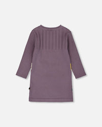 Jacquard Sweater Dress With Polka Dot Pattern Purple Gray - H20FT87_547