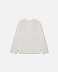 Organic Cotton Long Sleeve T-Shirt Off-White With Hot Chocolate - H20G70_101