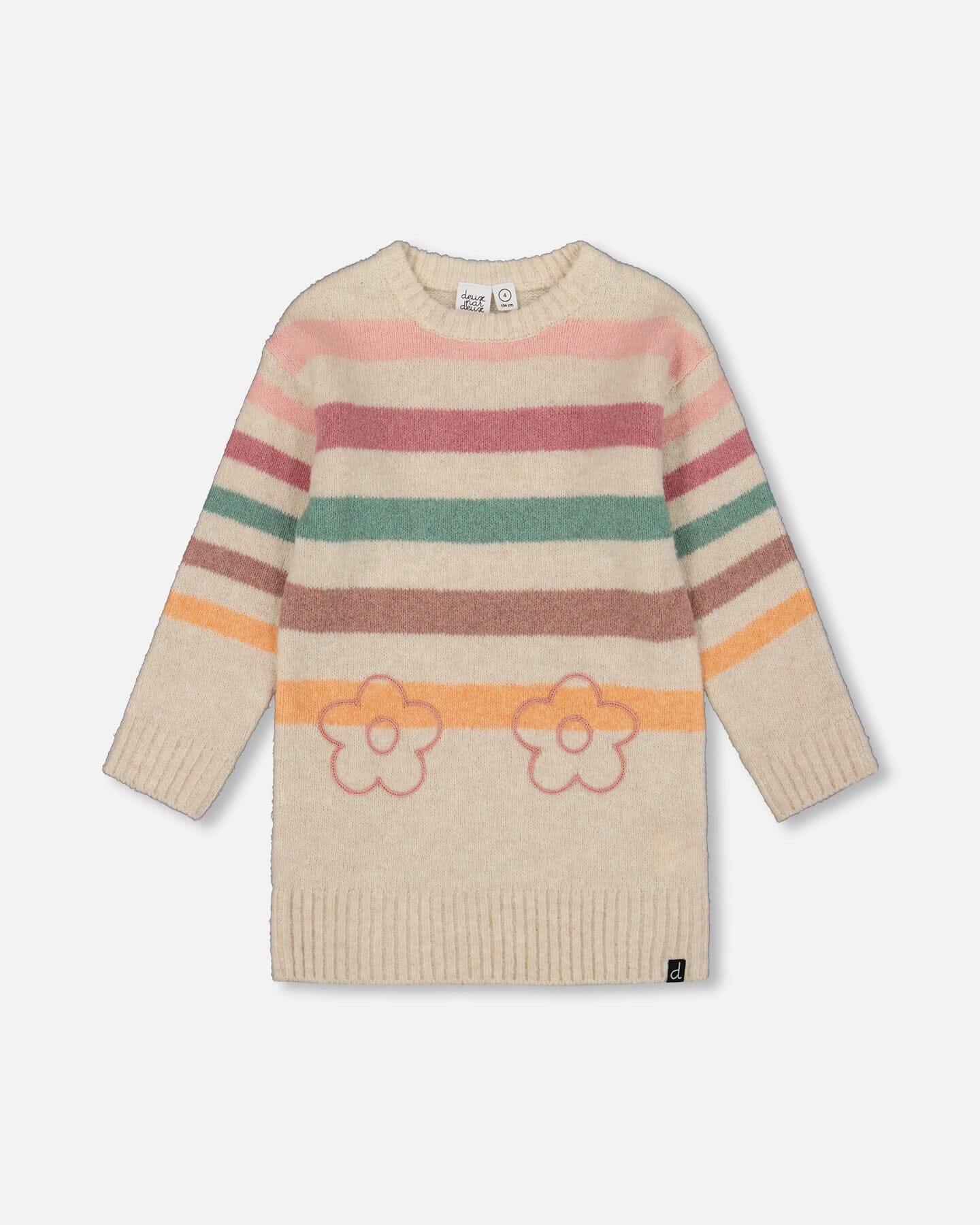 Knitted Tunic Off-White With Stripes - H20GT76_101