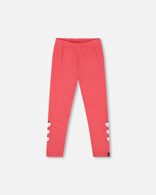 Organic Cotton Leggings Red With Apples - H20I60_709