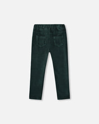 Stretch Velour Rib Treggings Dark Green - H20J20_548