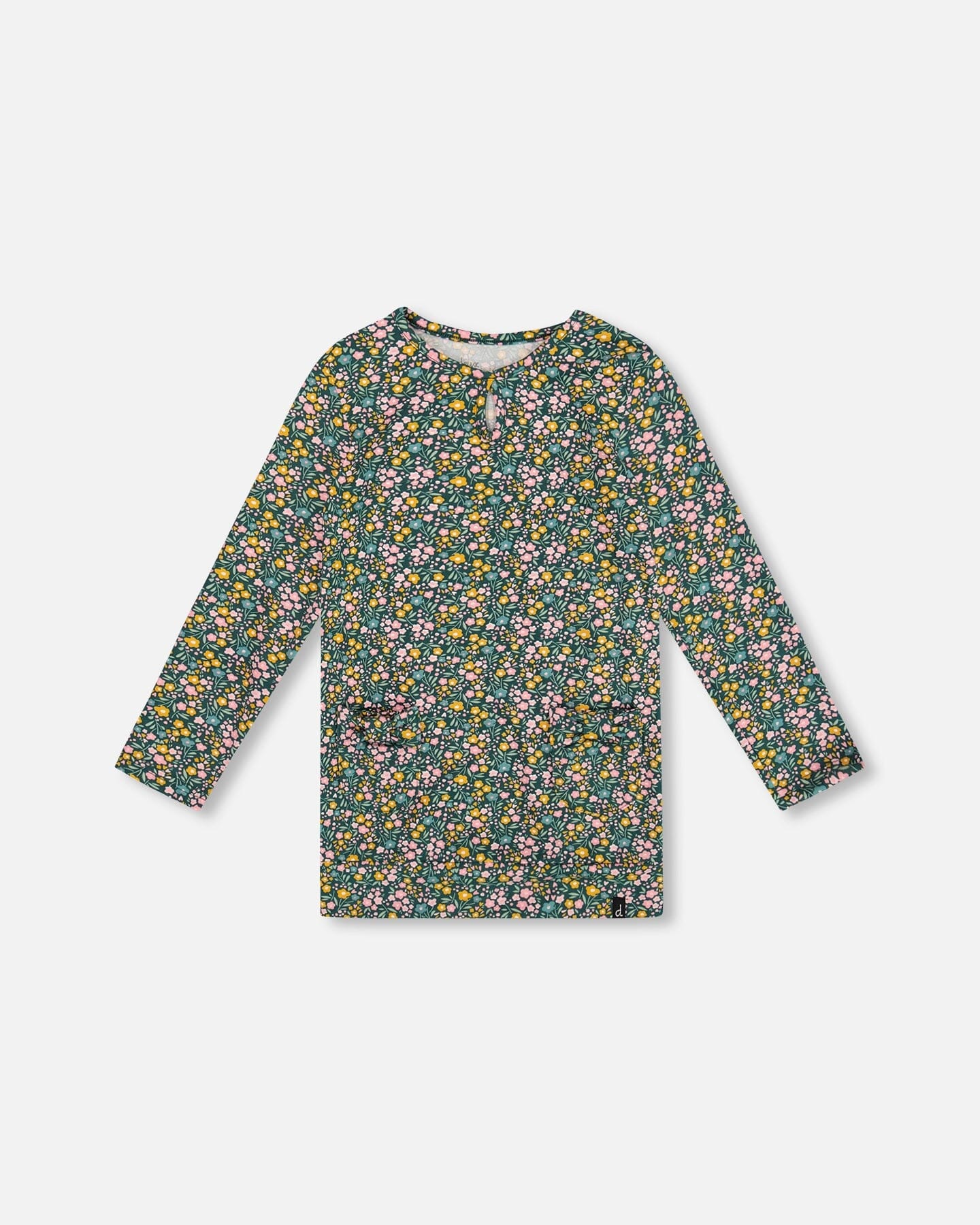 Jersey Tunic Green With Floral Print - H20J77_073