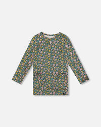 Jersey Tunic Green With Floral Print - H20J77_073