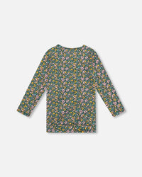 Jersey Tunic Green With Floral Print - H20J77_073