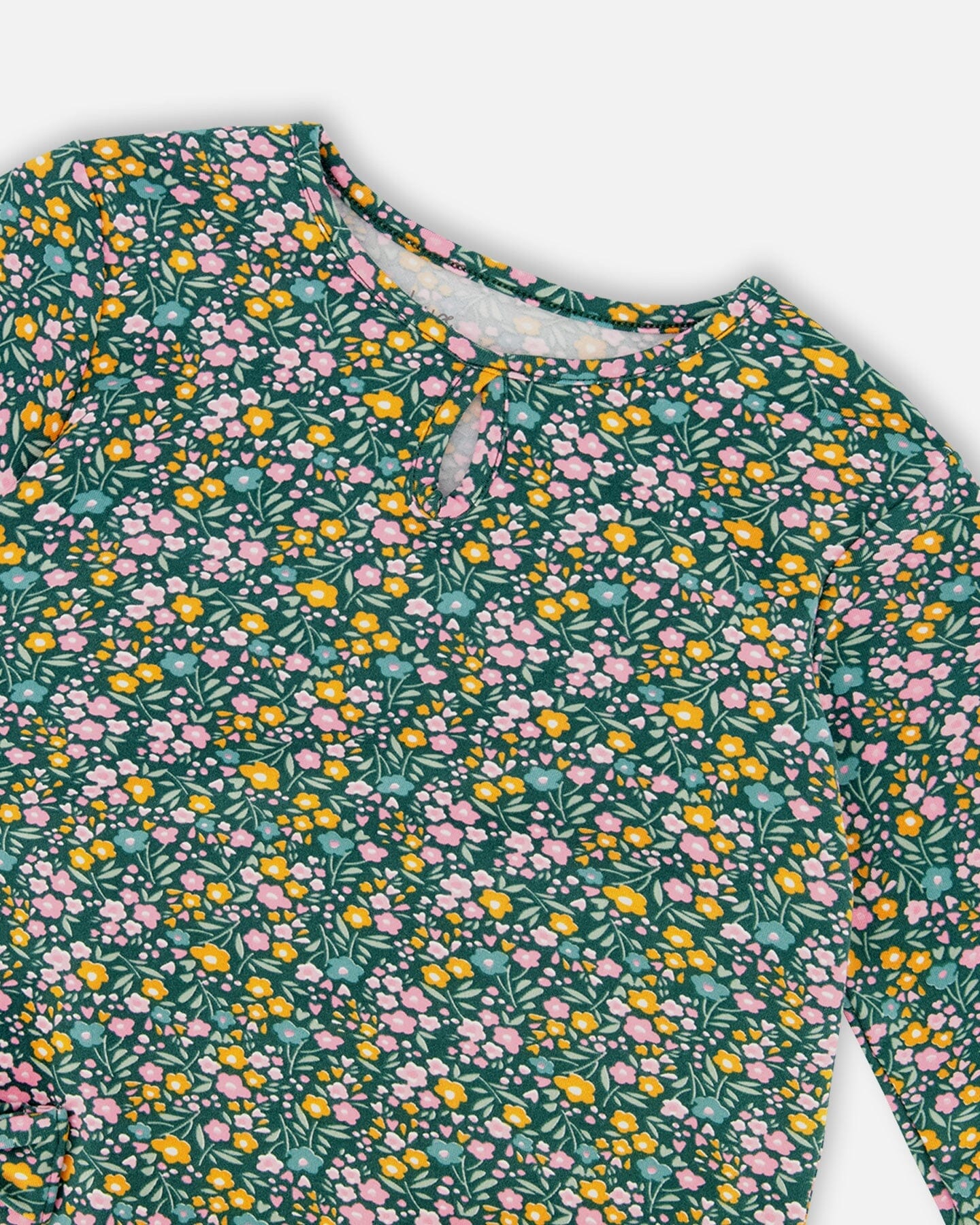 Jersey Tunic Green With Floral Print - H20J77_073