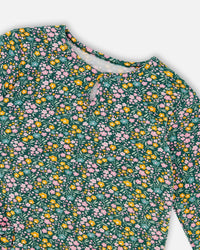 Jersey Tunic Green With Floral Print - H20J77_073