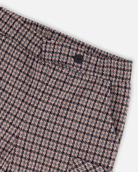 Jacquard Knit Flare Pants With Houndstooth Pattern - H20K20_076