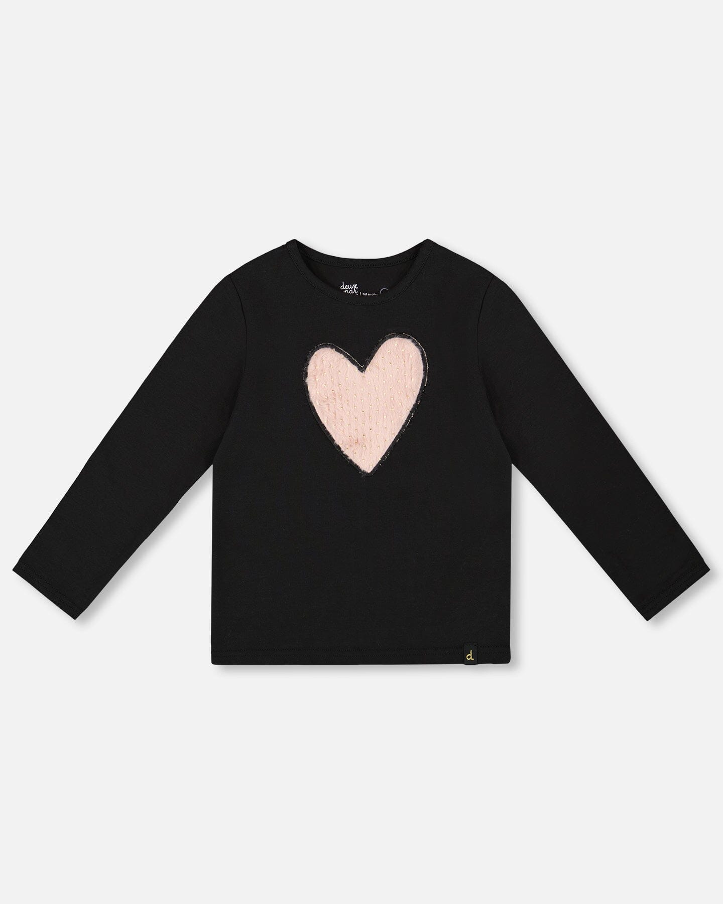 Organic Cotton Long Sleeve T-Shirt Black With Heart - H20K70_999