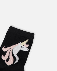 3-Pack Knit Socks Black And Pink - H20KS_000