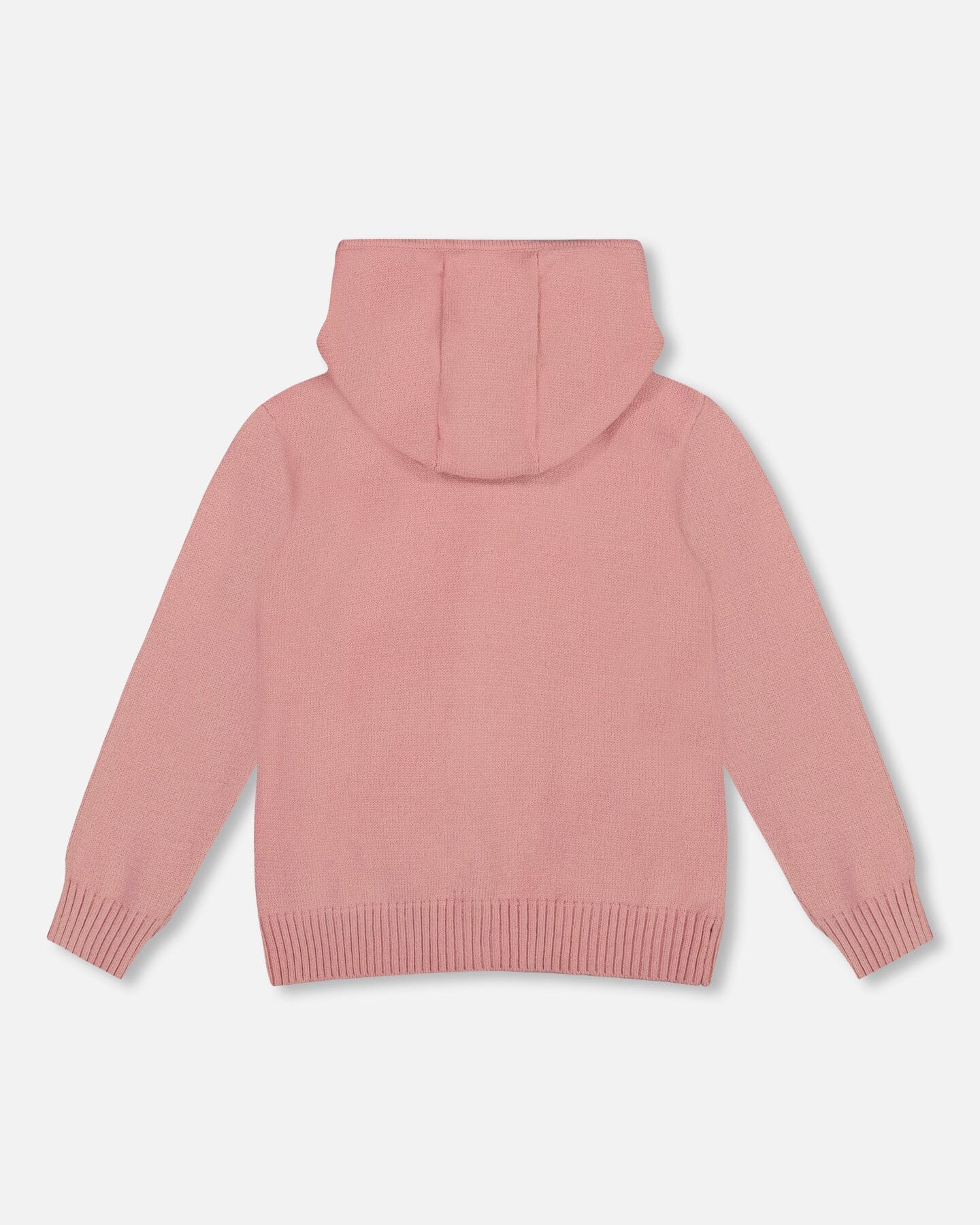 Hooded Knit Cardigan Dusty Pink With Unicorn Intarsia - H20KT31_650