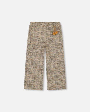 Tweed Flare Pants Beige And Black Pants & Shorts Deux par Deux 