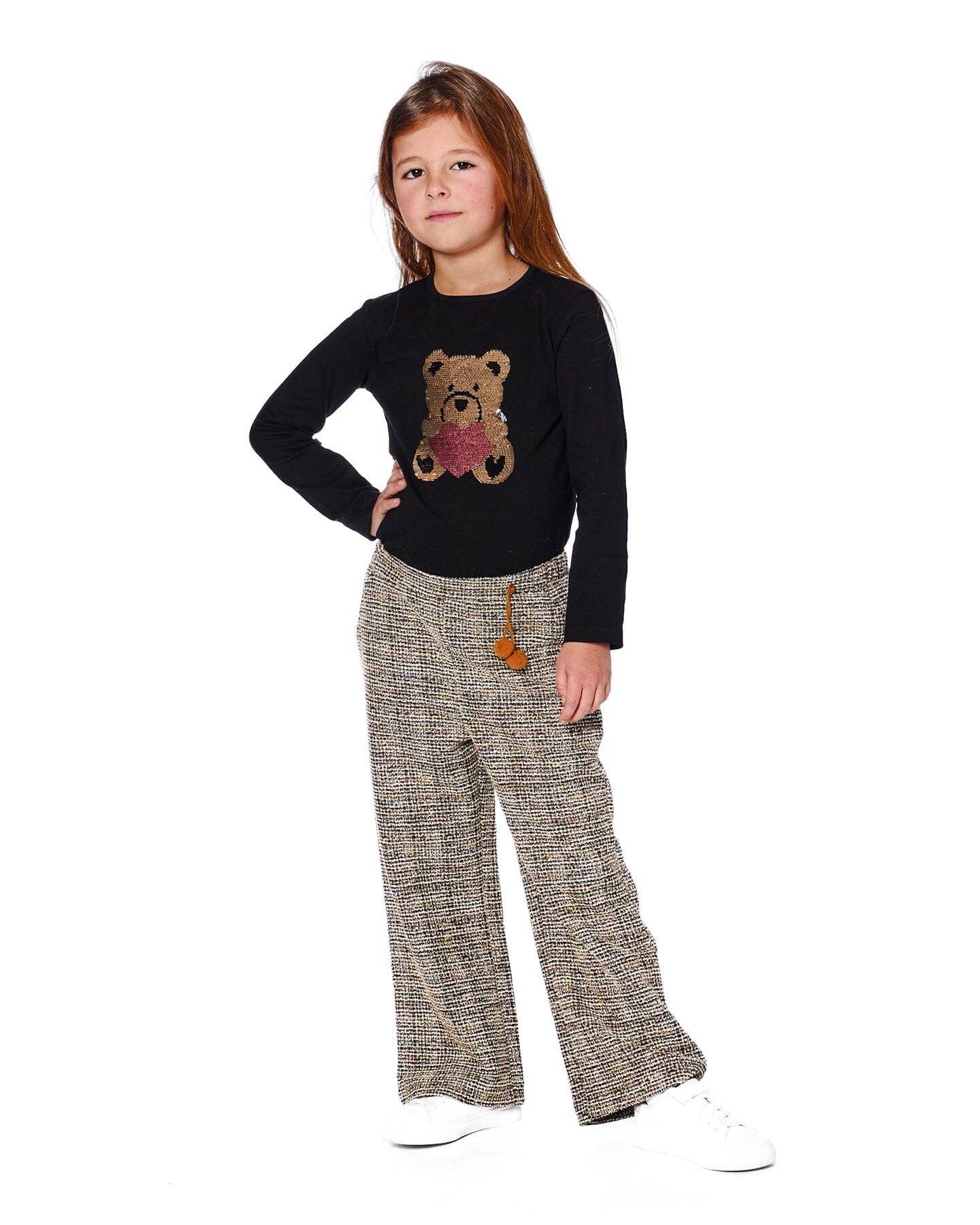 Tweed Flare Pants Beige And Black Pants & Shorts Deux par Deux 