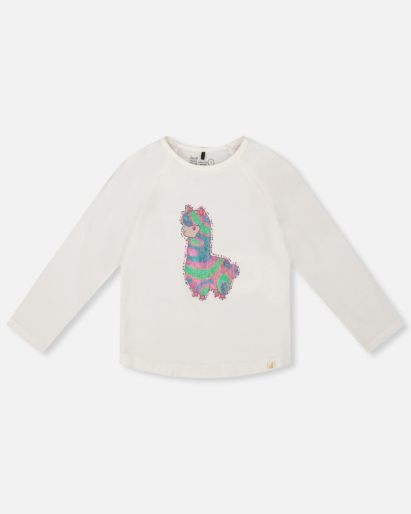 Organic Cotton T-Shirt Off White With Llama - H20M70_101