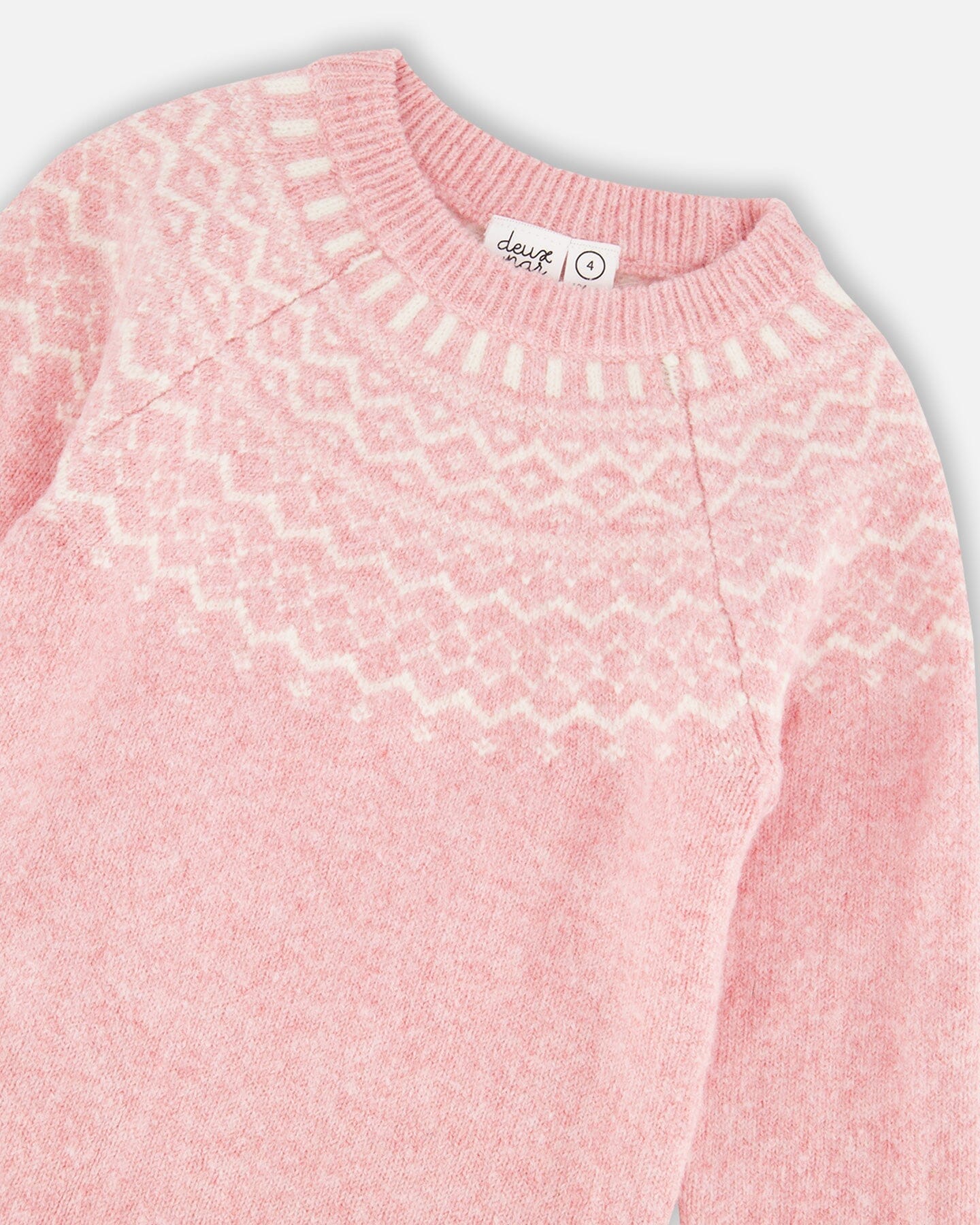 Knitted Dress With Norvegian Jacquard Dusty Pink - H20MT86_276