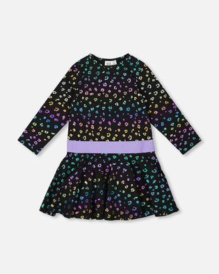 Jersey Dress Multicolor Leopard Print - H20N86_082