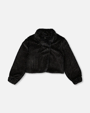 Fake Fur Short Jacket Black - H20Q50_999
