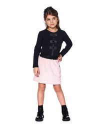 Long Sleeve Organic Cotton Jersey Bow Tee Black - H20Q70_999