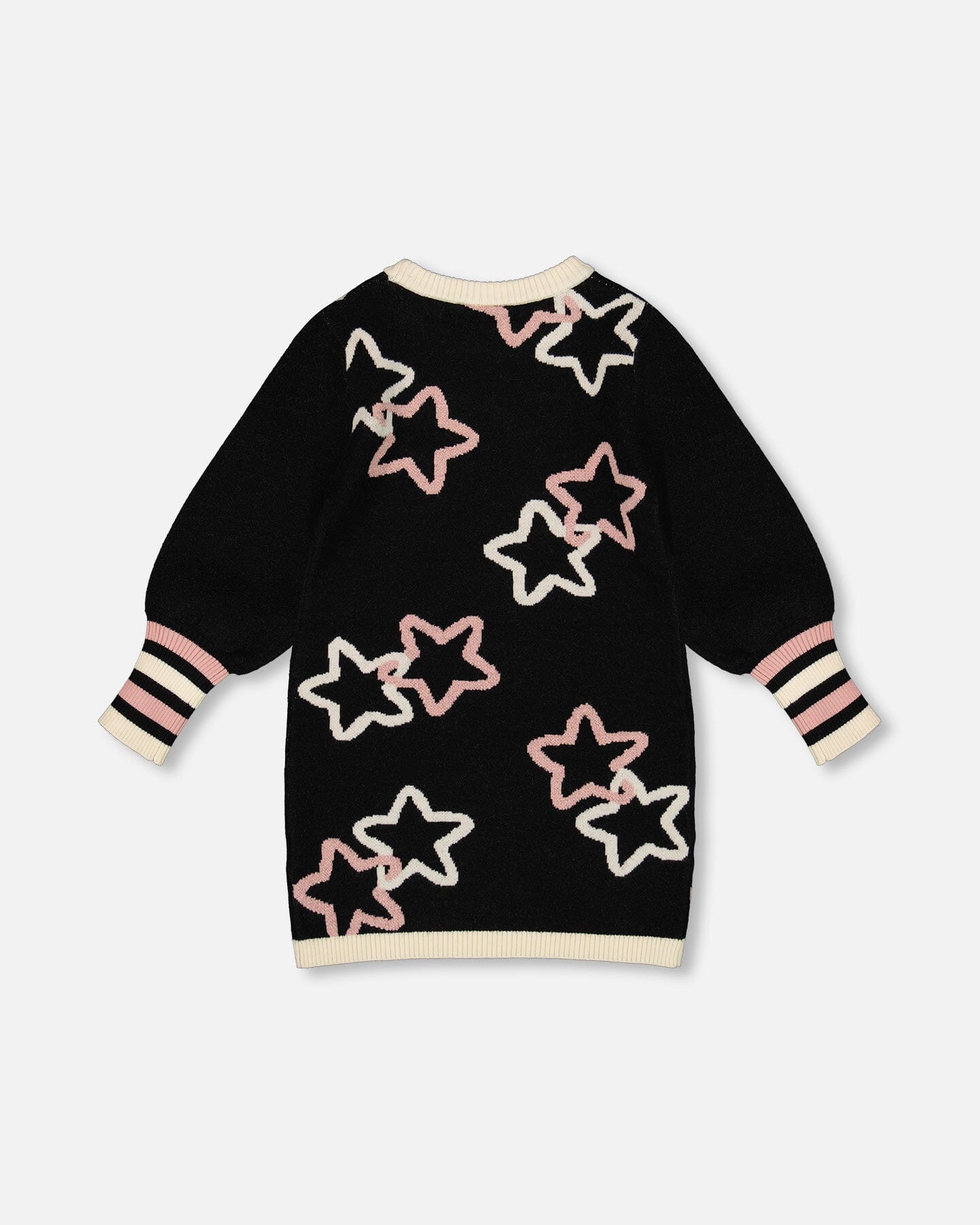 Long Sleeve Knit Dress Black With Stars - H20QT94_999