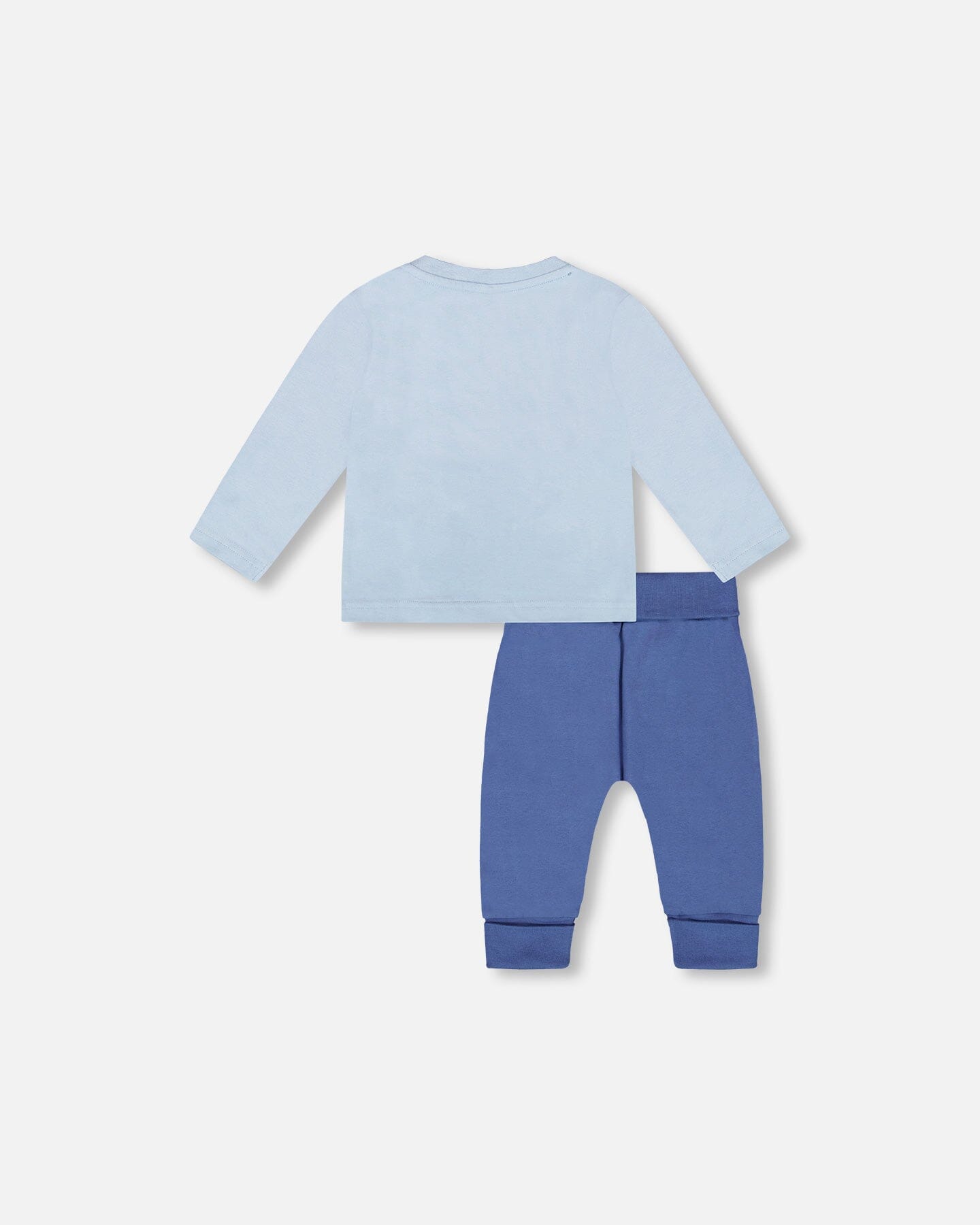 Organic Cotton Jersey Two-Piece Top And Pant Set Blue - H20S10_480