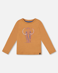 Organic Cotton Long Sleeve T-Shirt Cashew Brown - H20S65_931