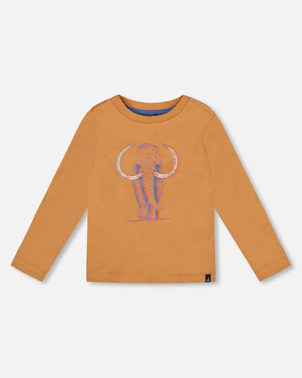 Organic Cotton Long Sleeve T-Shirt Cashew Brown - H20S65_931