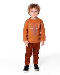 Organic Cotton Long Sleeve T-Shirt Cashew Brown - H20S65_931