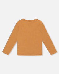 Organic Cotton Long Sleeve T-Shirt Cashew Brown - H20S65_931