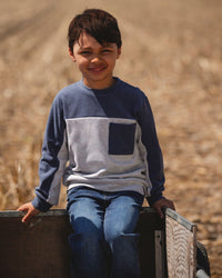 Long Sleeve Super Soft Brushed Jersey Top Color Block Light Heather Gray - H20U10_191