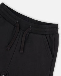 Fleece Sweatpants With Pockets Black - H20U21_999