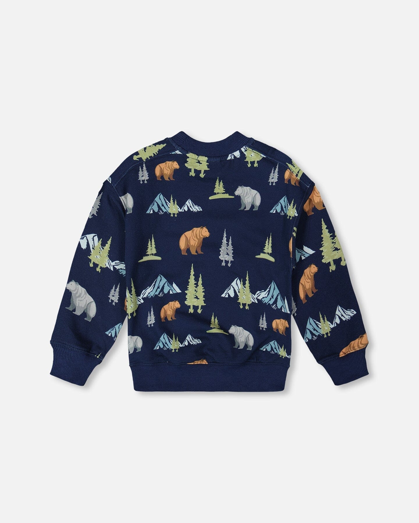 Pullover Fleece Sweatshirt Navy Animal Print - H20U37_030