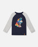 Long Raglan Sleeve Jersey Tee Navy Blue - H20U70_481