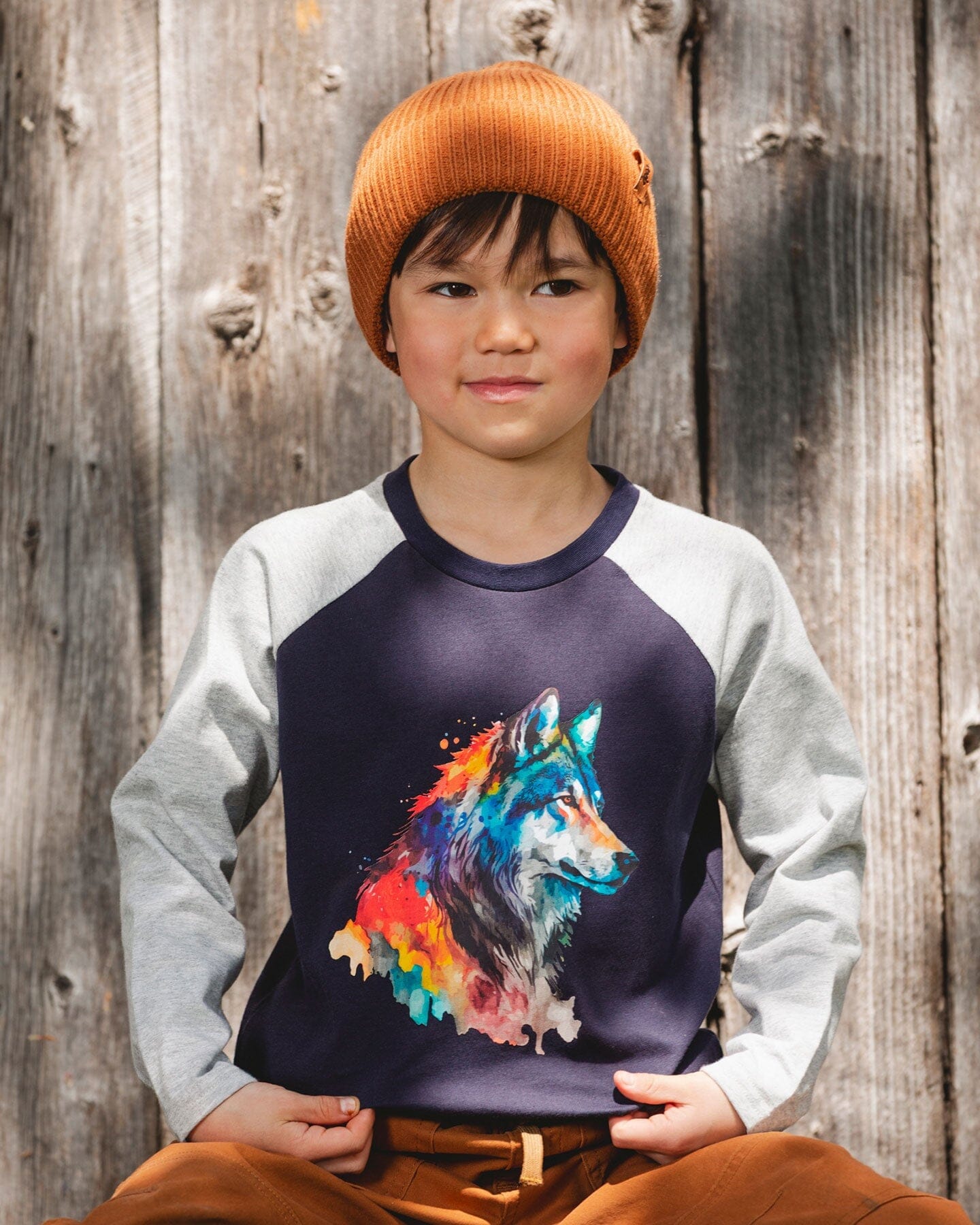 Long Raglan Sleeve Jersey Tee Navy Blue - H20U70_481
