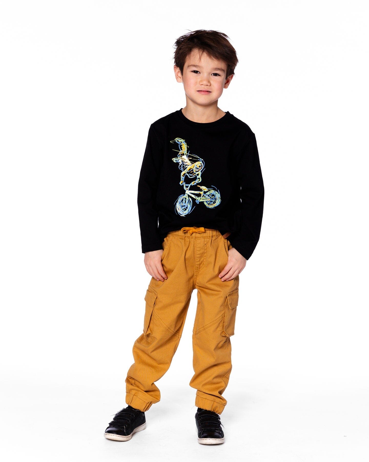 Long Sleeve Cotton Jersey Tee Shirt Black - H20U74_999