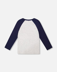 Organic Cotton Raglan Sleeve Tee Shirt Light Heather Grey - H20U76_191