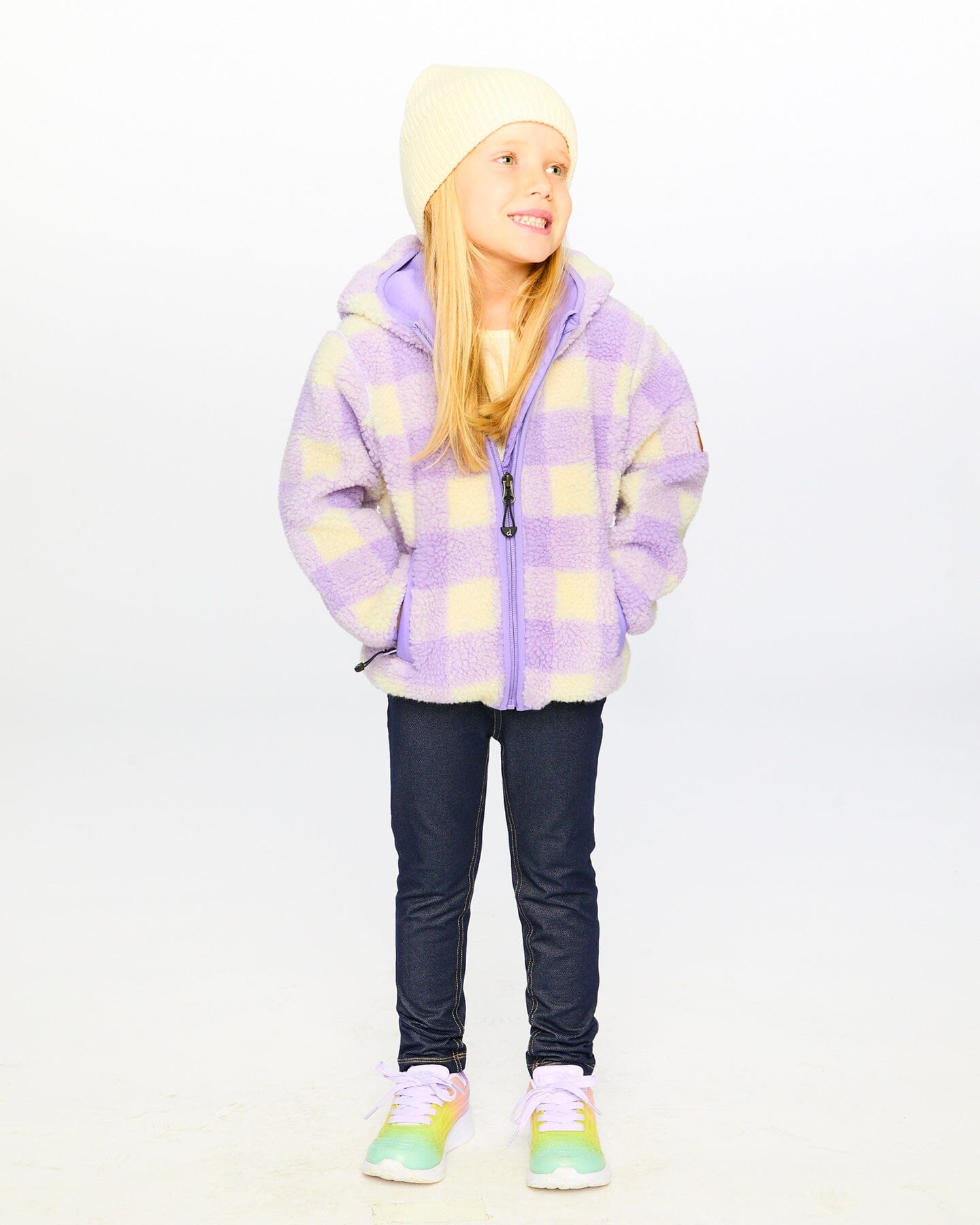 Mid-Season Sherpa Jacket Lavender Outerwear Deux par Deux 