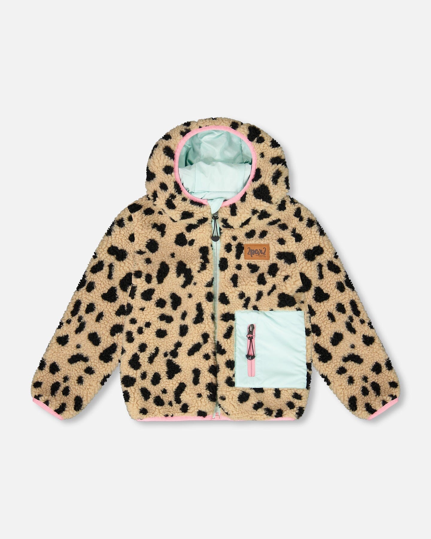 Reversible Mid-Season Sherpa Jacket Leopard - H20W65_296