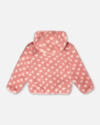 Reversible Mid-Season Sherpa Jacket Pink Heart - H20W65_599