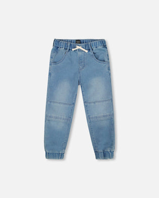 French Terry Jogger Pants Light Blue Denim - H20YB24_125