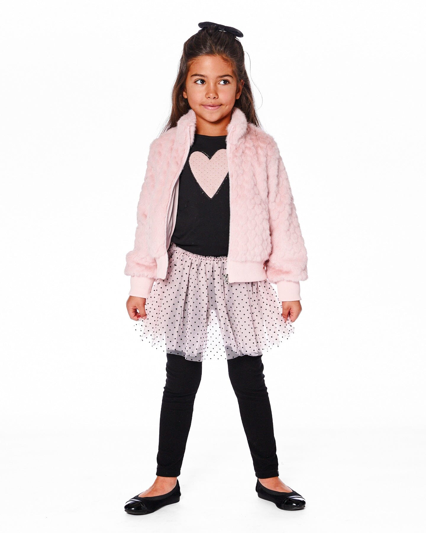 Leggings With Tulle Skirt Pink And Black - H20YG81_622