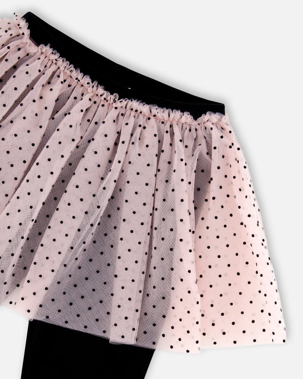 Leggings With Tulle Skirt Pink And Black - H20YG81_622