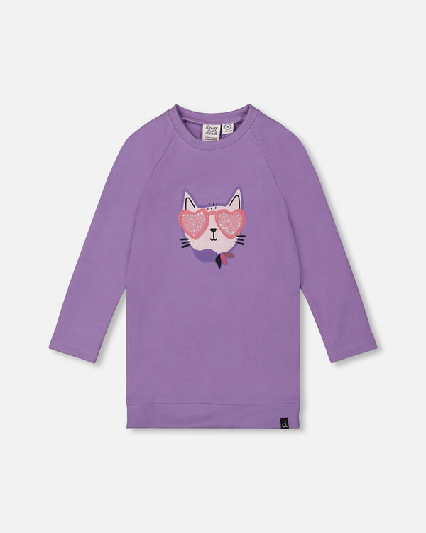 Tunic Tee With Graphic Print Purple Gray - H20Z78_592